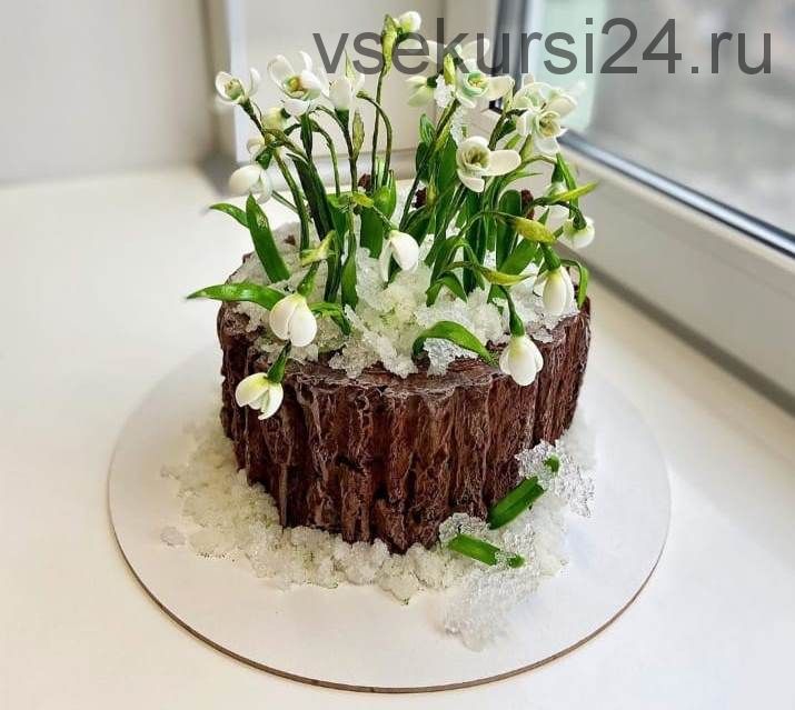 [Dolnyk Art Cake] Торт «Пенек с подснежниками» (Кристина Дольник)