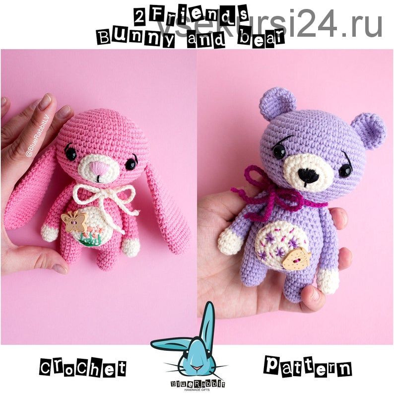 [Игрушки] Друзья - Зайка и Мишка / Two friends - Bunny and Bear (Blue Rabbit Toys)