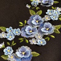 [New Embroidery]Набор дизайнов машинной вышивки Анютины глазки и незабудки с элементами 3Д(Birochka)
