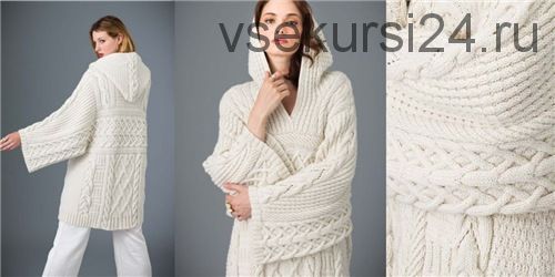 [Вязание] Пуловер с косами и капюшоном с обложки Vogue (Deborah Newton)