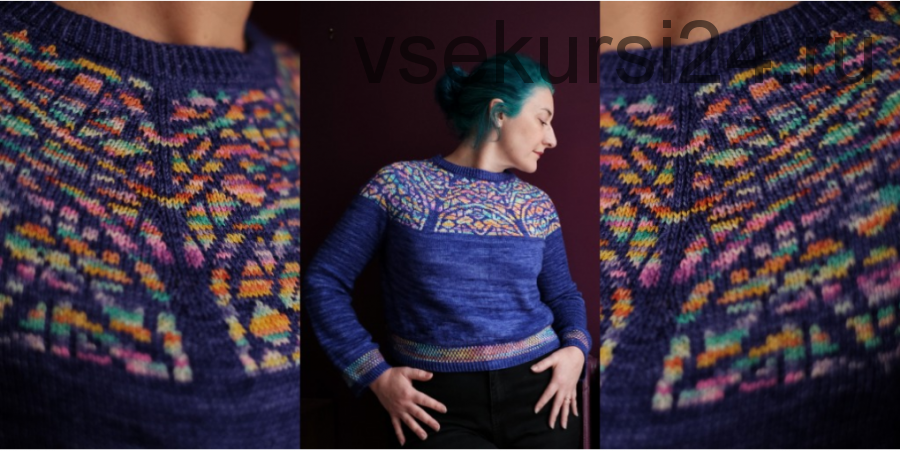 [Вязание] Пуловер с жаккардовой кокеткой «Gaudi» (Жюли Дюбре)