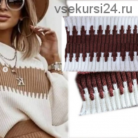 Двухцветный свитер. Зубчатая полоса на резинке (lora_lora_irkutsk)