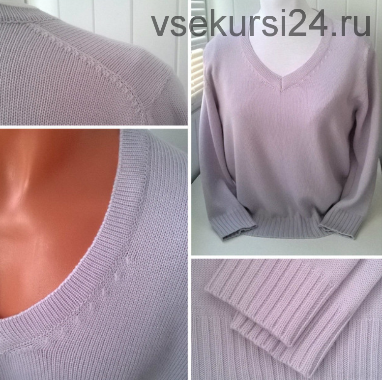 МК Пуловер с V-образным вырезом и скошенным плечом (stavros2011)