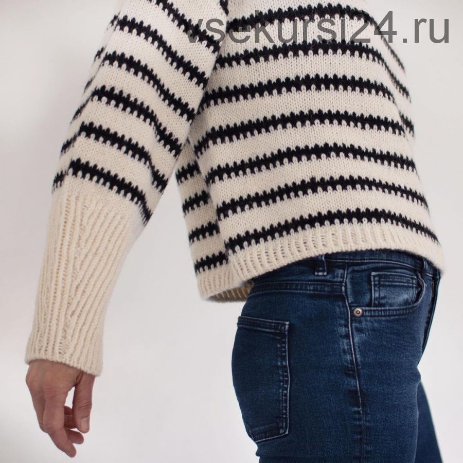 [Вяжи.ру] Полосатый пуловер Sailor