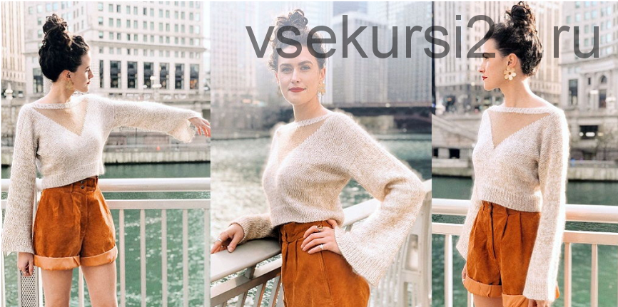 [Вяжи.ру] Укороченный пуловер Sheer V (Jessie Maed Designs)