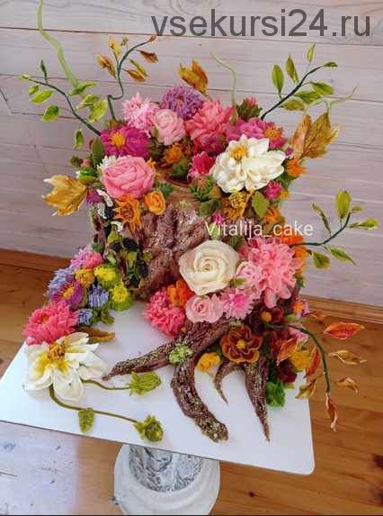 Торт 'Пень с цветами' (vitalija_cake)