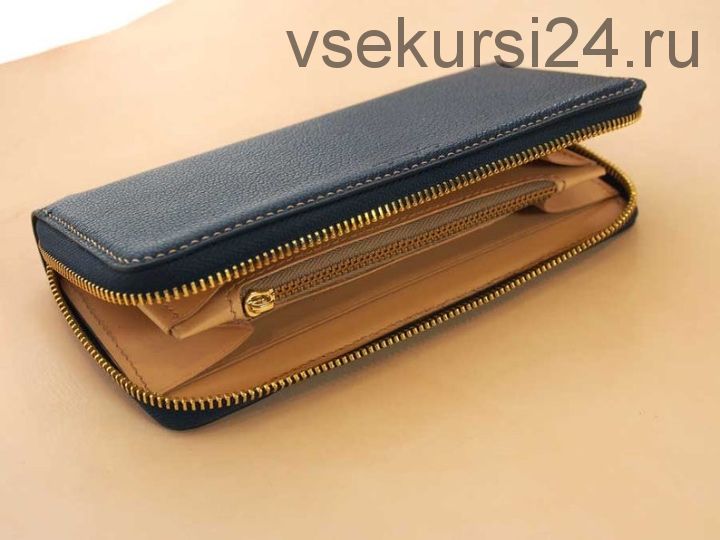 Long Zipper Wallet / Длинный кожаный кошелек на молнии (Craftsmangus)