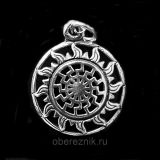 Черное солнце - славянский оберег. Двухсторонний кулон, нержавеющий сплав.