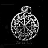 Светоч (Свитовит) - славянский оберег. Двухсторонний кулон, нержавеющий сплав.