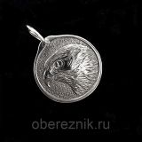 Оберег с тотемным животным Чертога Сокола Диаметр 2 см. Материал медицинская сталь