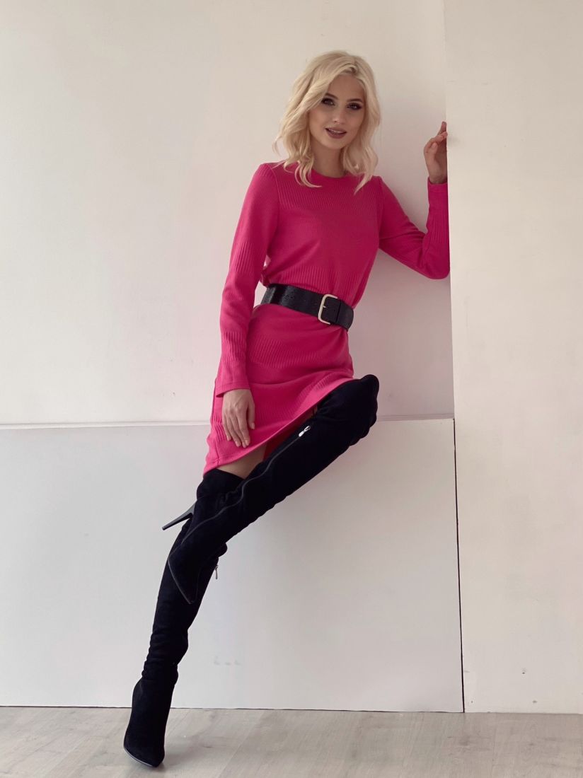 4729 Платье-свитер розовое