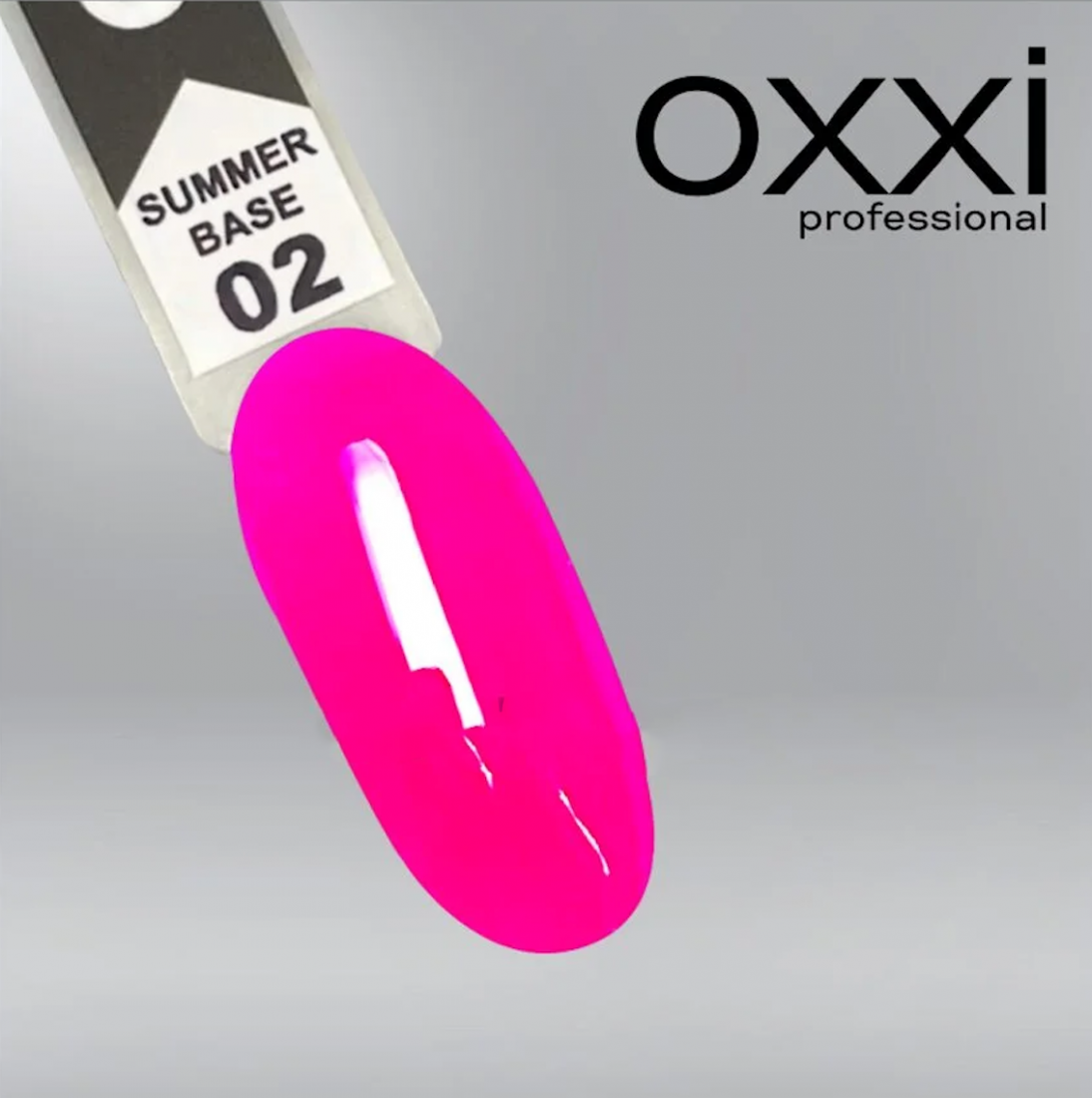 Камуфлирующая цветная база для гель-лака Oxxi Professional Summer Base 2, малиновая, 10мл