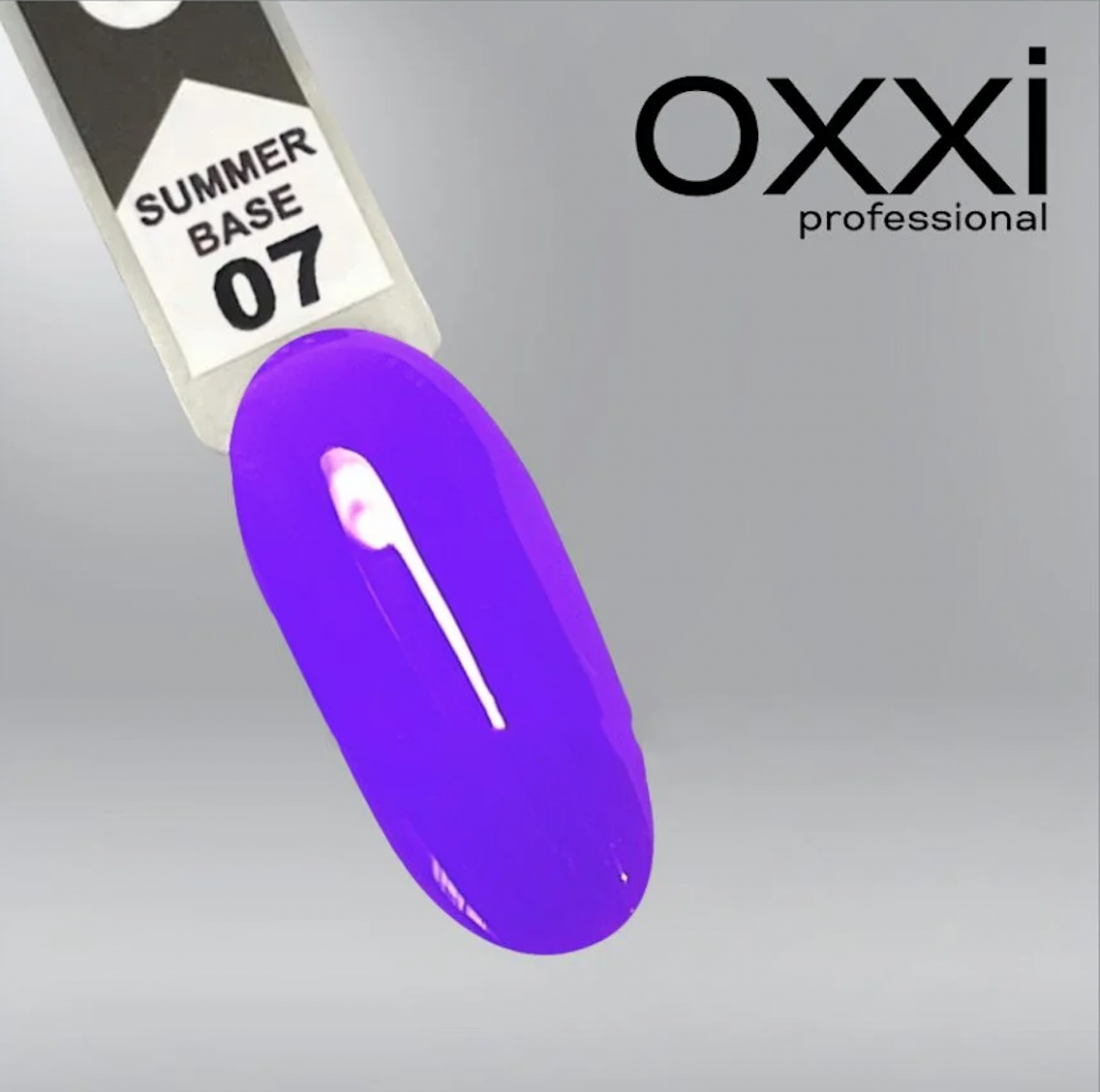 Камуфлирующая цветная база для гель-лака Oxxi Professional Summer Base 7, фиолетовая, 10мл