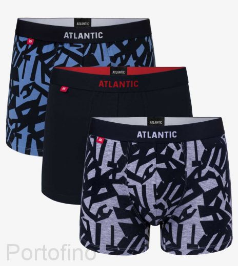 3MH-022 Трусы мужские шорты Big print Atlantic - набор 3 штуки