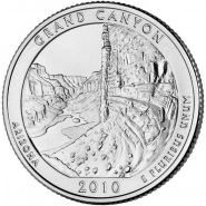ПАРК №4 США - 25 центов 2010 год. Аризона. Национальный парк Гранд-Каньон. UNC