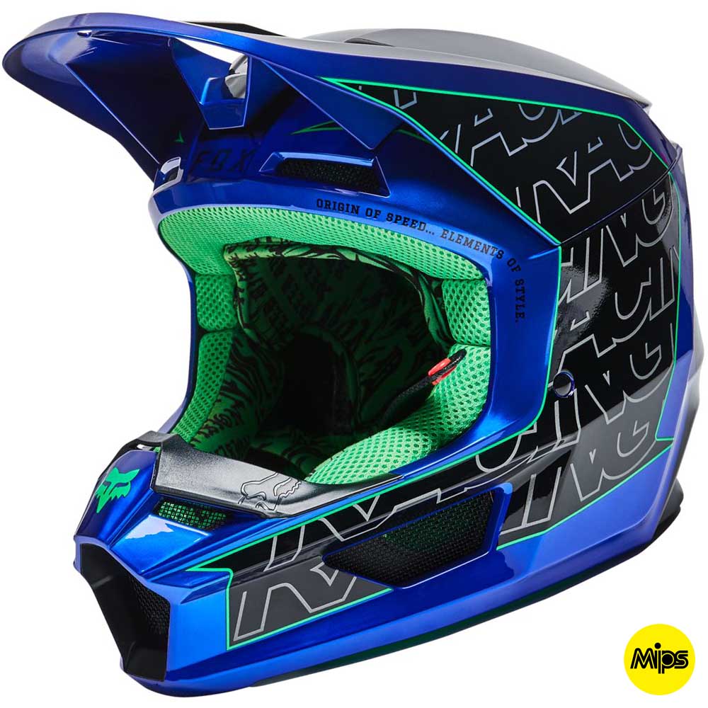 Fox V1 Peril Blue MIPS (2022) шлем внедорожный