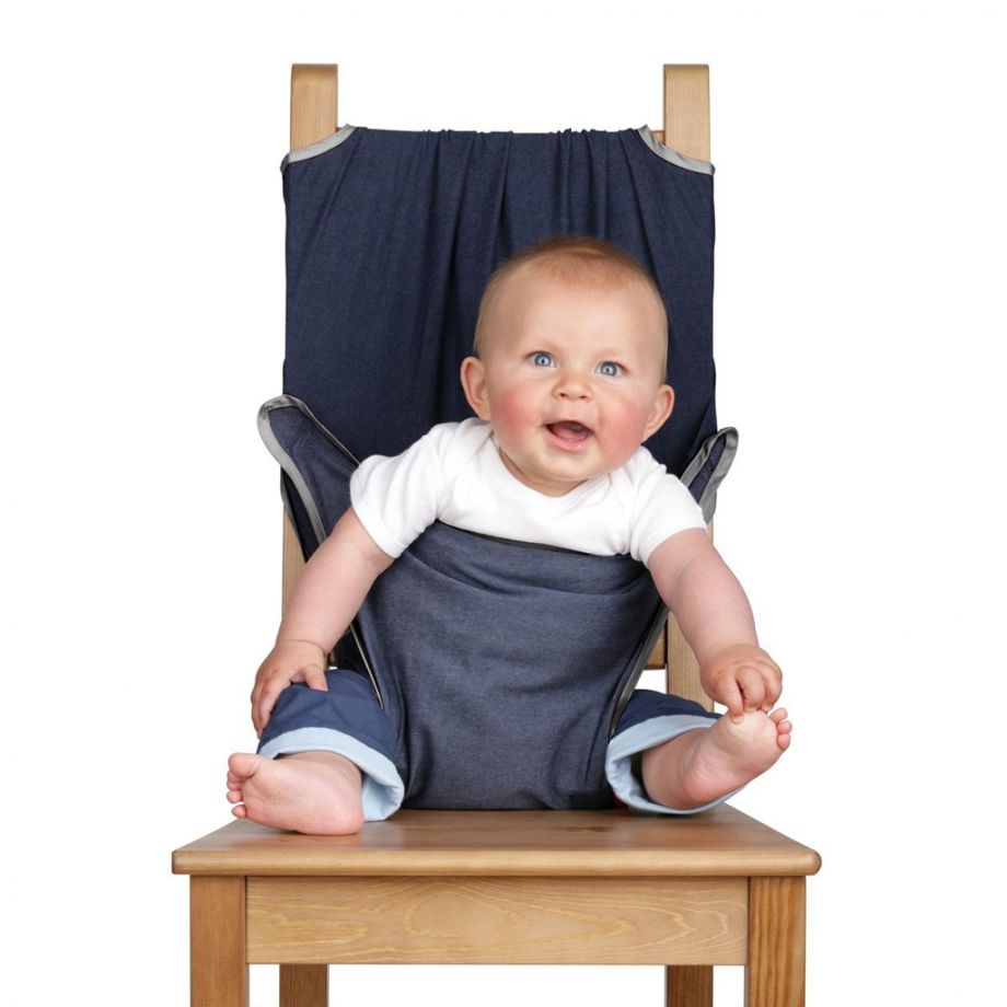 Детский дорожный стульчик для кормления малыша Totseat Denim (100% хлопок)