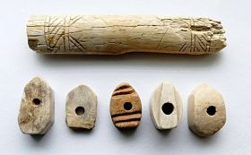 Золотая Орда. Рукоять и детали для наборной рукоятки ножа, кость, 14 век Msh Ali