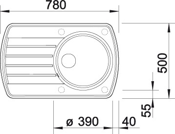 Кухонная мойка круглая с боковым крылом Blanco Rondoval 45 S 515769 схема 4