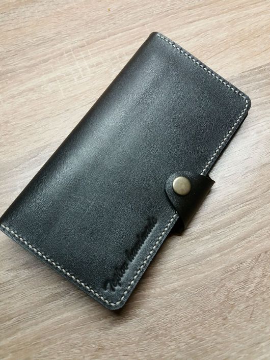 Кожаный кошелек ручной работы "Книжка"