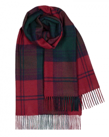 теплый шотландский шарф 100% шерсть , расцветка  (тартан) клана Линдси  LINDSAY MODERN TARTAN LAMBSWOOL SCARF плотность 6