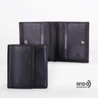 Кожаное портмоне с RFID защитой Stampa Brio 614-R-3614C Black BKS