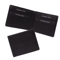 Кожаное портмоне с потайным монетником и RFID защитой Stampa Brio 647-R-4087F Black GRS