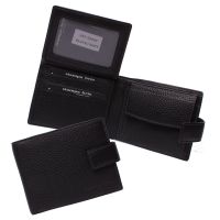 Кожаное портмоне с отделением на молнии Stampa Brio 657-5396F Black GRS