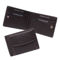 Компактное портмоне с монетником снаружи и RFID защитой Stampa Brio 673-R-3274F Brown BGS