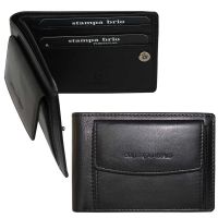 Компактное портмоне с монетником снаружи Stampa Brio 674-3274C Black BKS