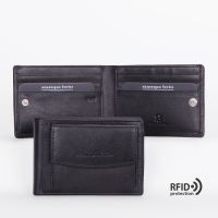 Компактное портмоне с монетником снаружи с RFID защитой Stampa Brio 674-R-3274C Black BKS