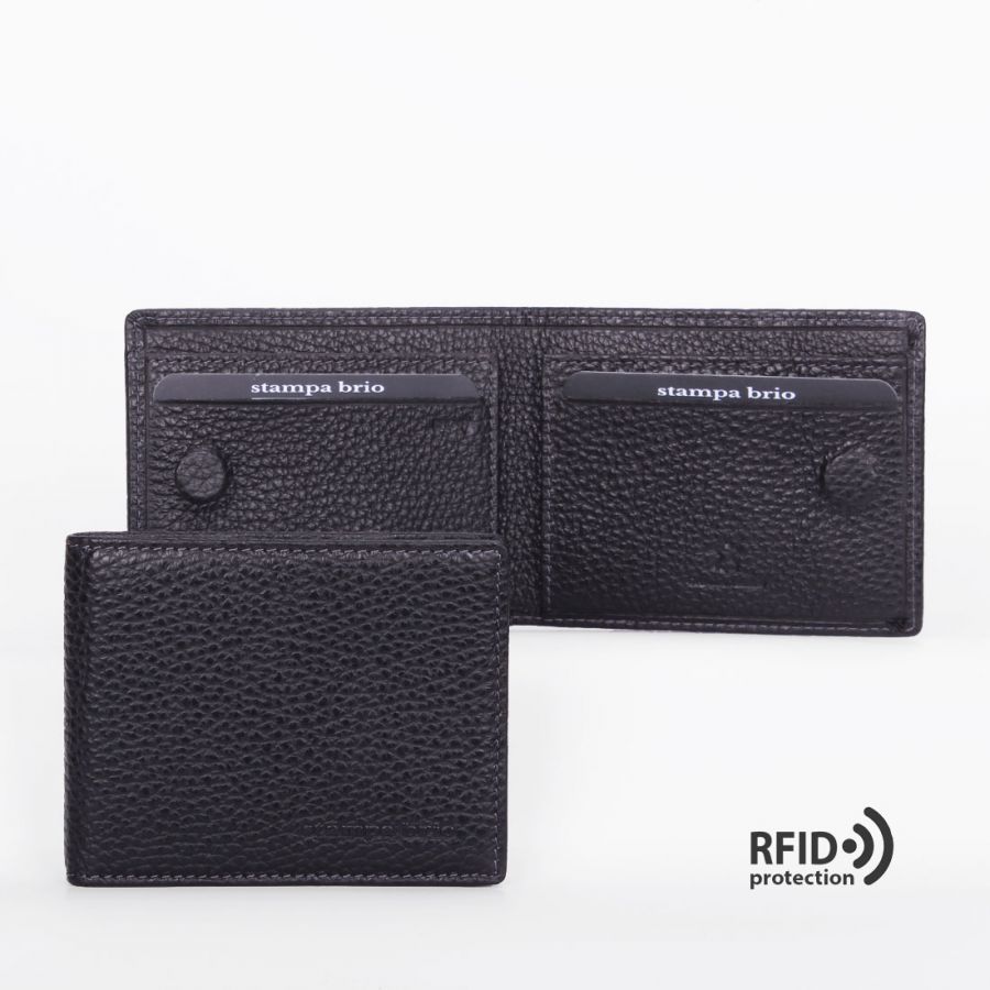 Зажим для купюр с RFID защитой Stampa Brio 711-R-3271F Black GRS