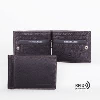Зажим для купюр с RFID защитой без монетника Stampa Brio 733-R-3273F Brown BGS