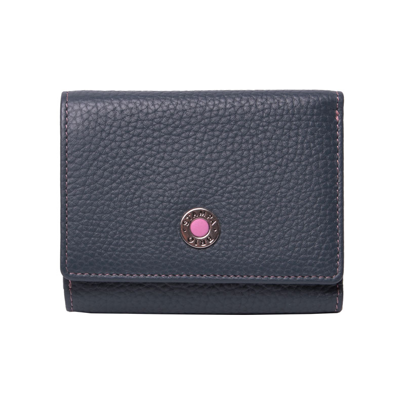 Кожаное женское портмоне с RFID защитой Stampa Brio 958-R-8130CF Blue/Pink