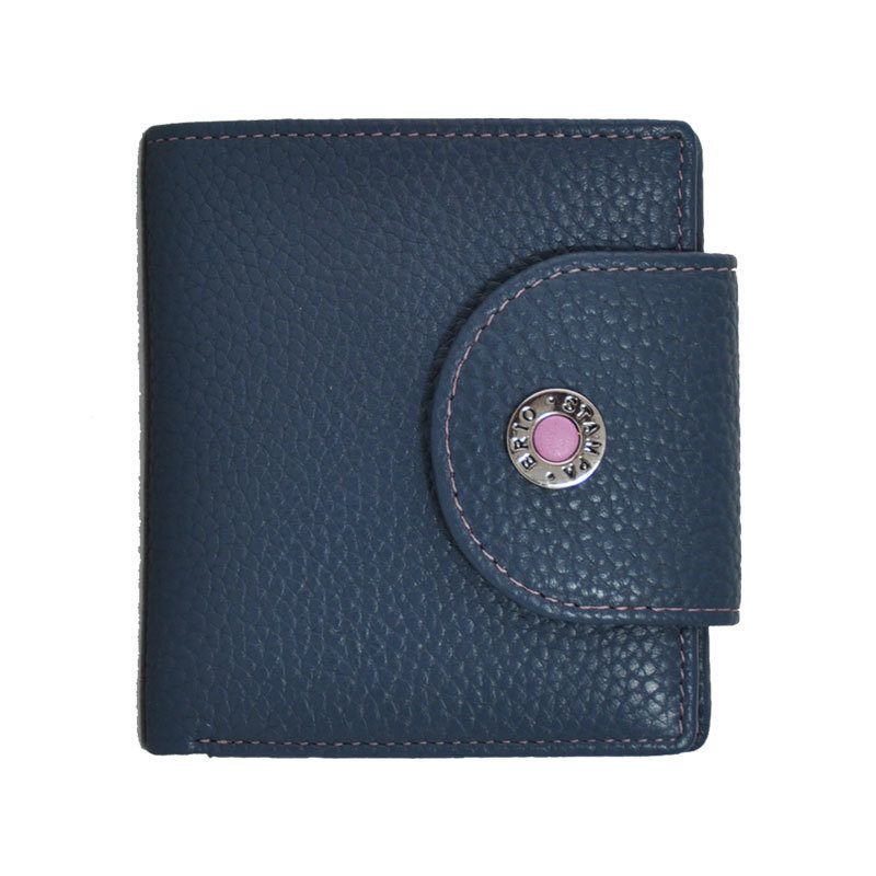 Кожаное женское портмоне с RFID защитой Stampa Brio 978-R-3417CF BLUE/PINK