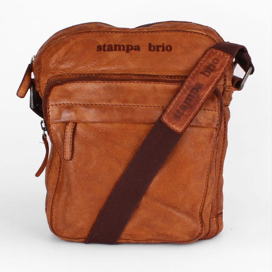 Кожаная мужская сумка через плечо Stampa Brio