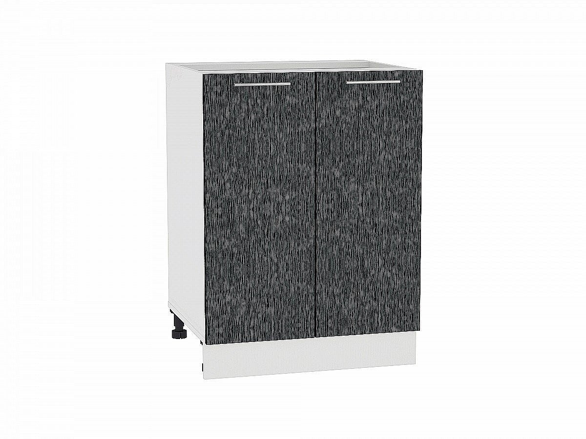 Шкаф нижний Валерия Н600 (чёрный металлик дождь)