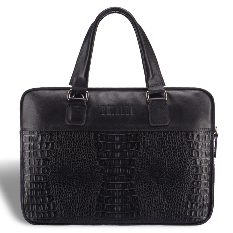 Женская деловая сумка SLIM-формата BRIALDI Belvi (Бельви) croco