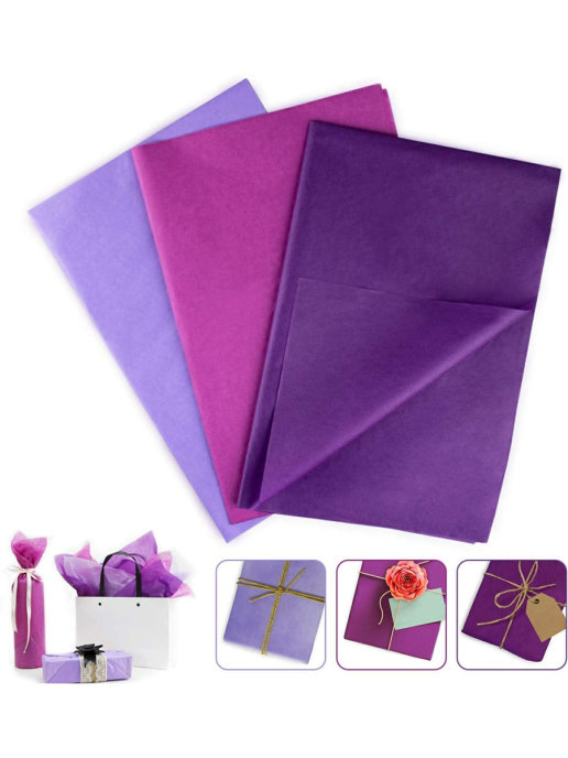 30 листов / Бумага для подарка/тишью цветная для праздника/букетов/тонкая подарочная упаковочная.