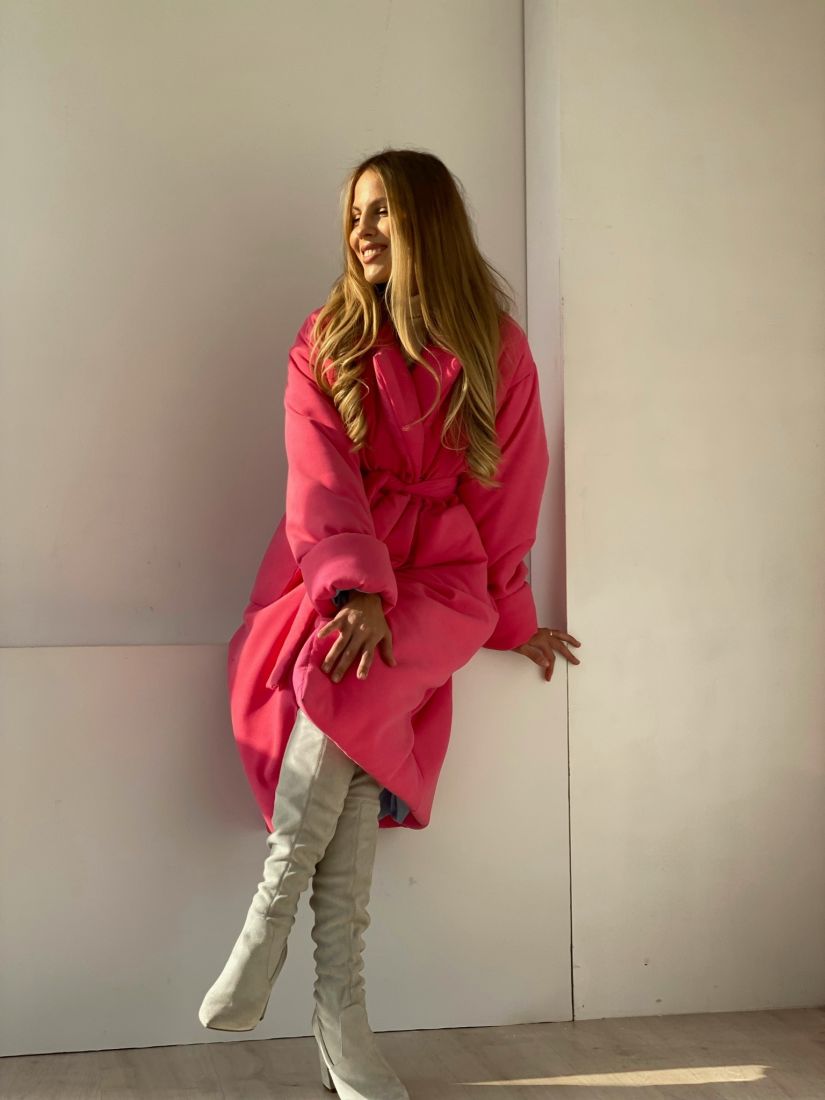 4852 Пальто-одеяло Premium Аlpolux розовое