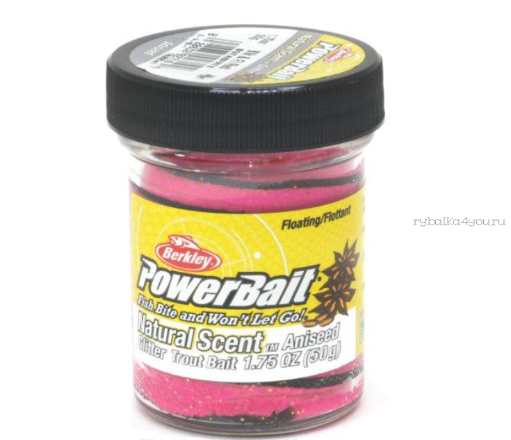 Паста Berkley PowerBait Natural Glitter Trout Bait 50гр Anise Black/Fluorescent Red