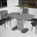 Обеденный стол Портофино 1300x800x750мм Серый/Стекло серое матовое LUX СМ(ТД)-105.02.11(1)