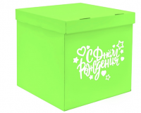 Коробка-сюрприз  60*60*60 с оформлением зелёная