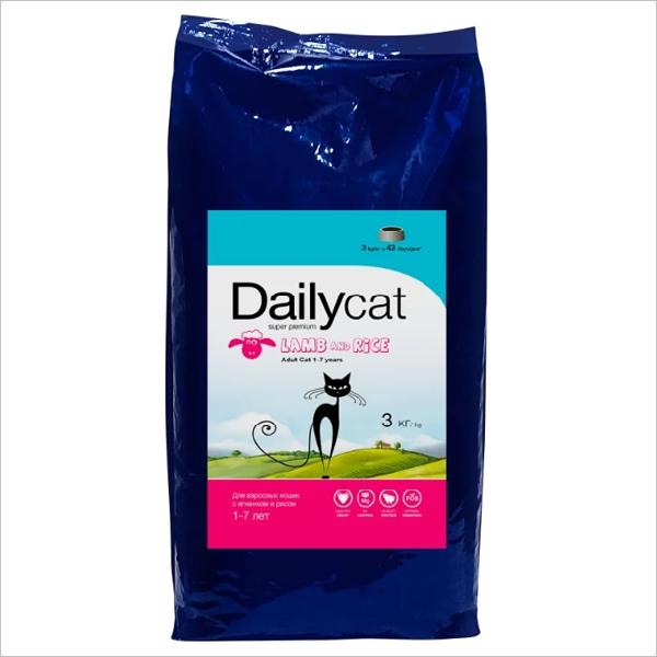 Сухой корм для кошек DailyCat Adult Lamb & Rice с ягненком и рисом 3 кг