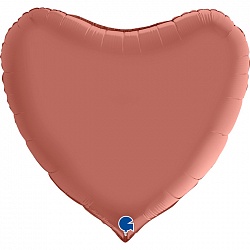 Фигура "Сердце" розовое золото, Сатин, 36"/ 90 см