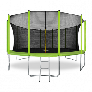 Батут с внутренней страховочной сеткой и лестницей Arland 16FT (Light green) 
