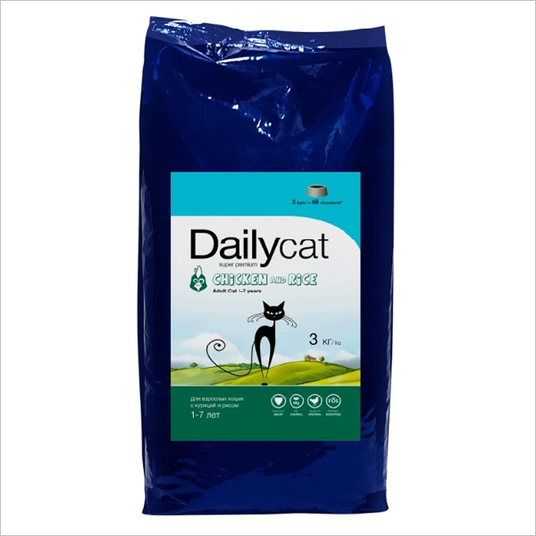 Сухой корм для кошек DailyCat Adult Chicken & Rice с курицей и рисом 3 кг