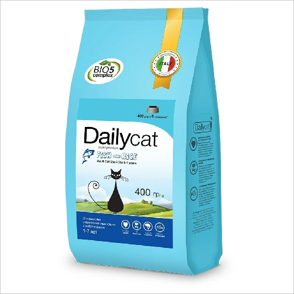 Сухой корм для стерилизованных кошек DailyCat Adult Steri Lite Fish & Rice с рыбой и рисом 0.4 кг