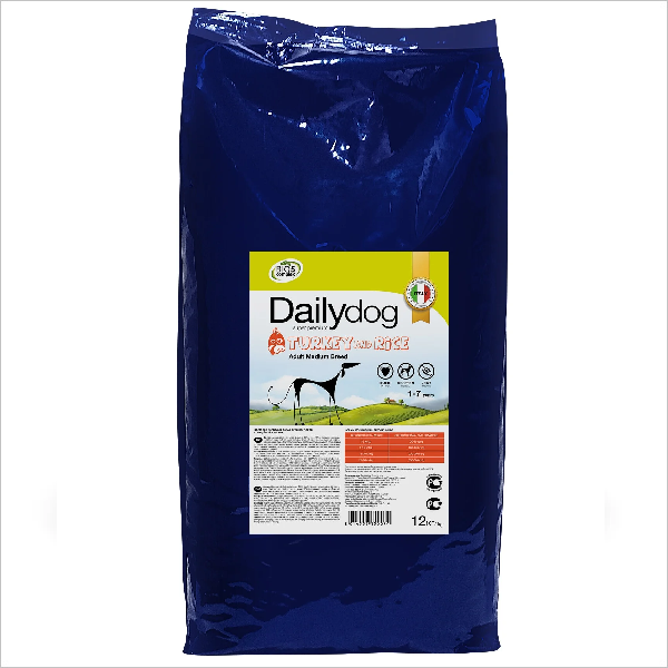 Сухой корм для собак средних пород Dailydog Medium Breed Turkey с индейкой 12 кг