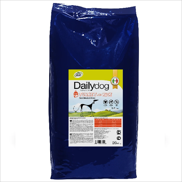 Сухой корм для собак средних пород Dailydog Medium Breed Turkey с индейкой 20 кг